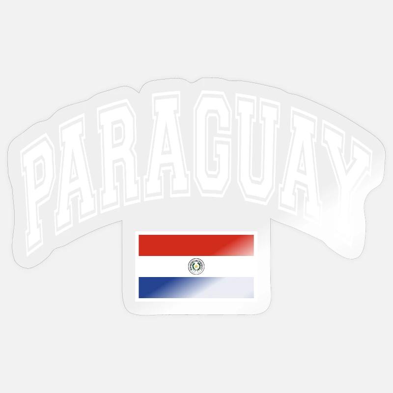 Drapeau du Paraguay - Sticker taille S (10 x 10 cm) - brillant transparent