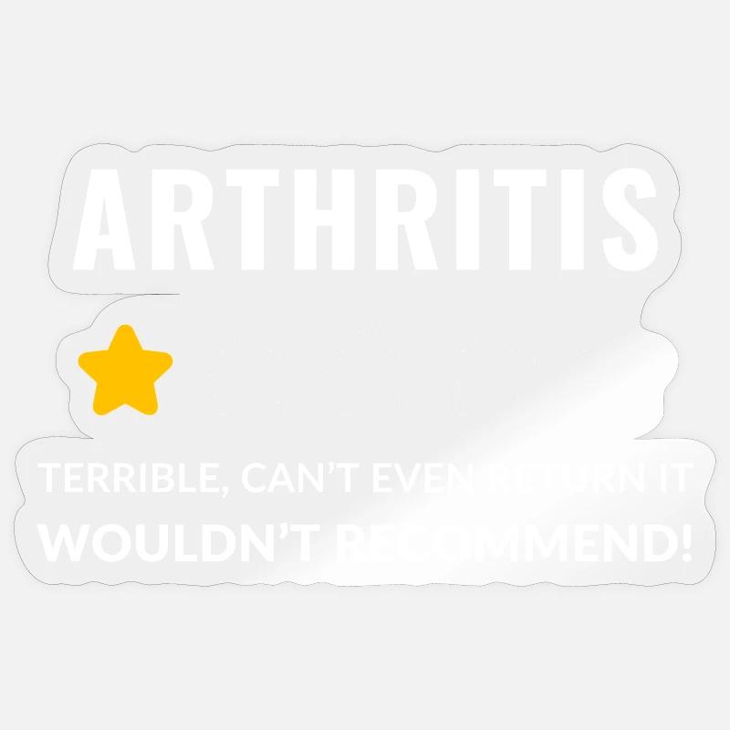 Conception typographique audacieuse pour la sensibilisation à l'arthrite - Sticker taille S (10 x 10 cm) - brillant transparent