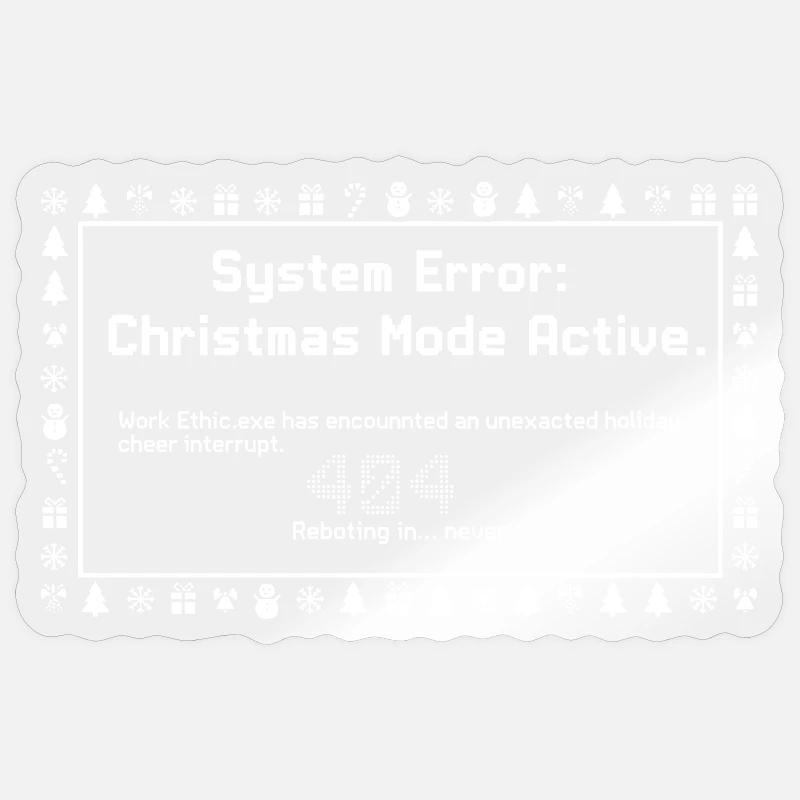 Mode Noël Actif - Sticker taille S (10 x 10 cm) - brillant transparent