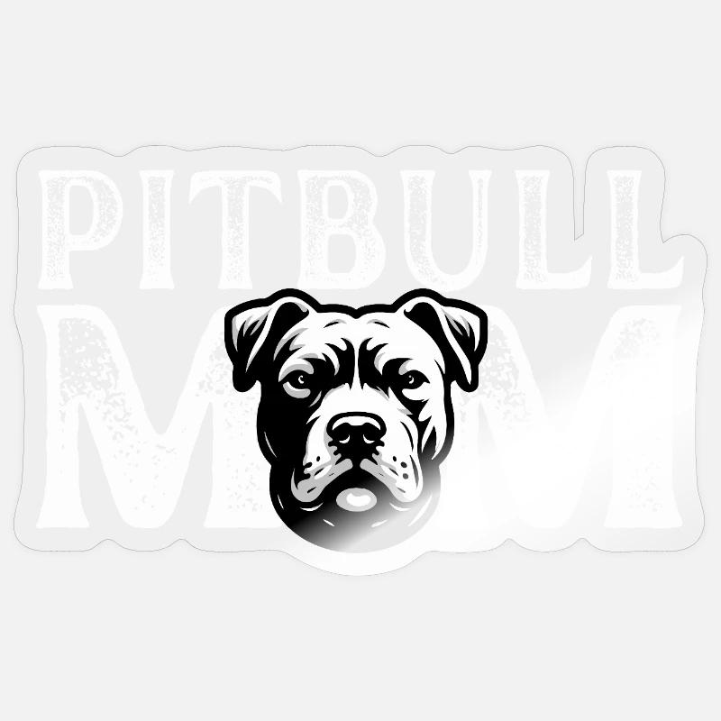 Porträt der Pitbull-Mutter - Sticker Größe S (10 x 10 cm) - Transparent glänzend