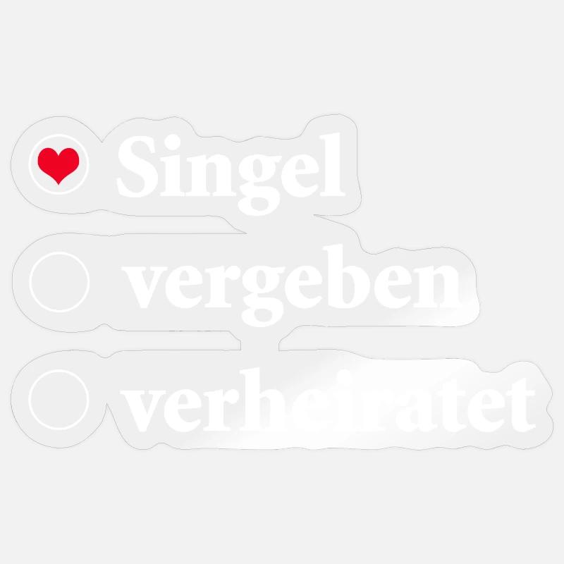 Statut de la relation Sélection Célibataire avec symbole de cœur Sticker taille S (10 x 10 cm)