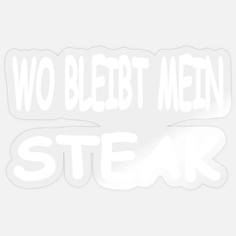 Steak - Sticker Größe S (10 x 10 cm) - Transparent glänzend