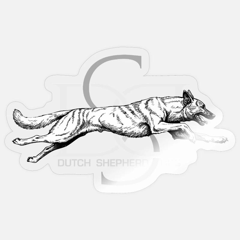 Dutchie - Holländischer Schäferhund - Sticker Größe S (10 x 10 cm) - Transparent glänzend