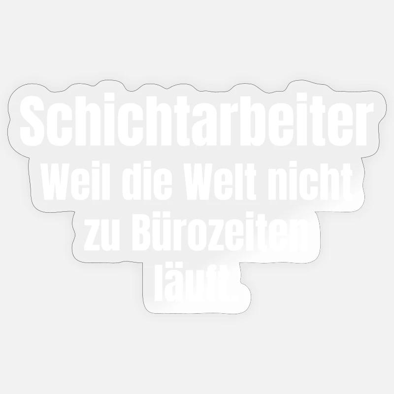 Travailleur posté disant heures de bureau Sticker taille S (10 x 10 cm)