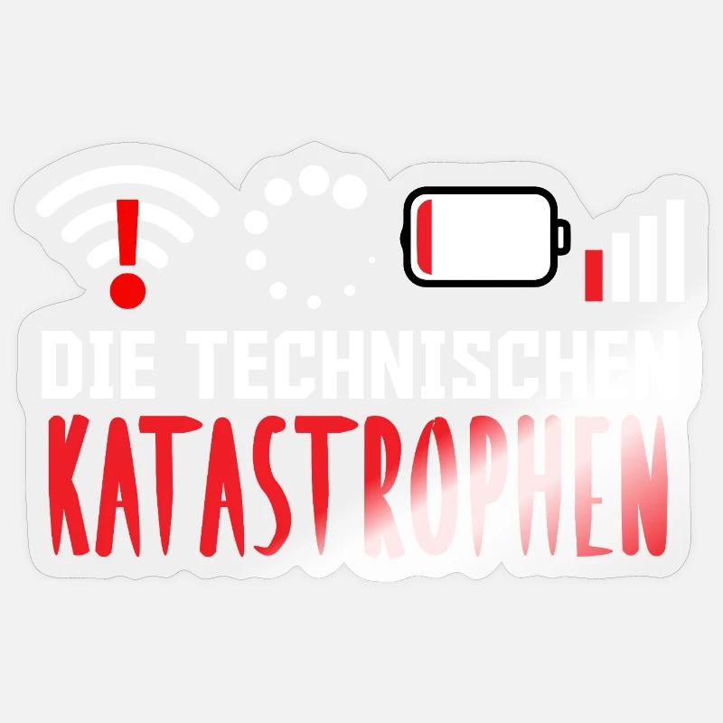 Nerd Computer DIE TECHNISCHEN KATASROPHEN LUSTIG - Sticker Größe S (10 x 10 cm) - Transparent glänzend