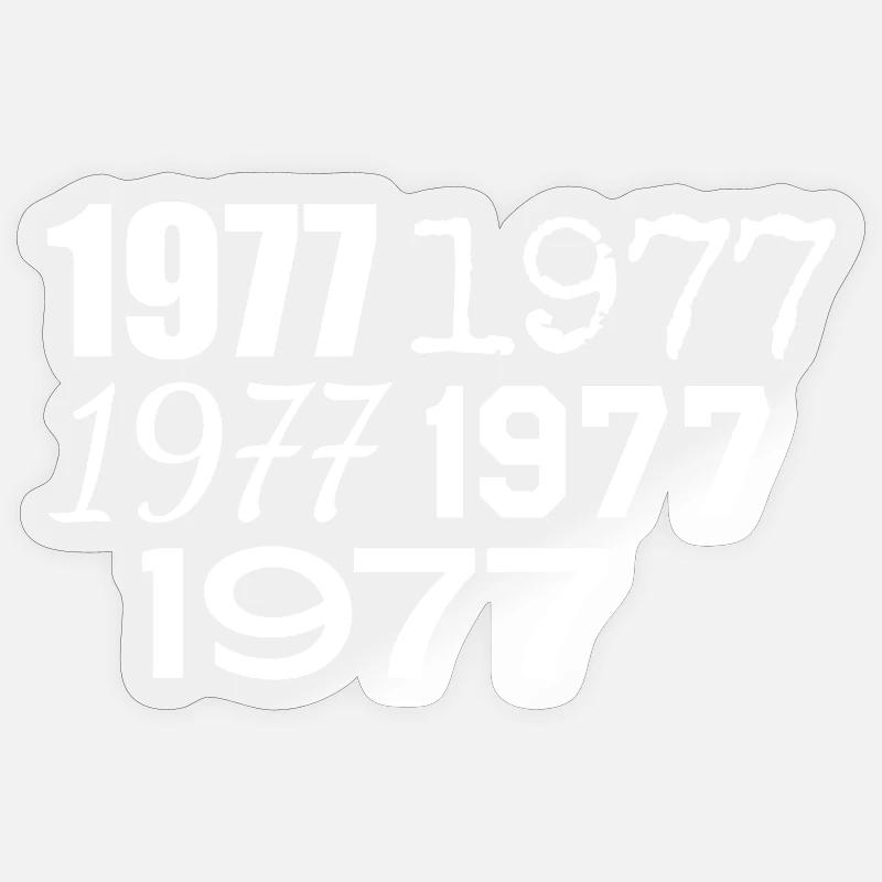 1977 - Sticker Größe S (10 x 10 cm) - Transparent glänzend