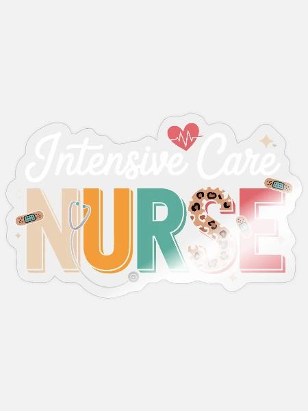 Intensive Care Nurse Farbenfroh - Sticker Größe S (10 x 10 cm) - Transparent glänzend