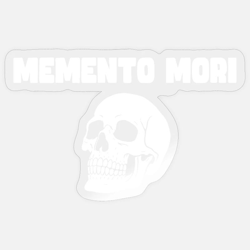 Crâne de Memento Mori - Sticker taille S (10 x 10 cm) - brillant transparent