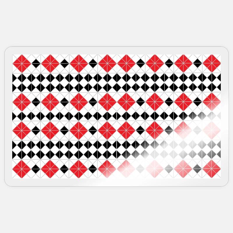 Geometric Red Diamond Stripes - Sticker size S (10 x 10 cm) - transparent glossy