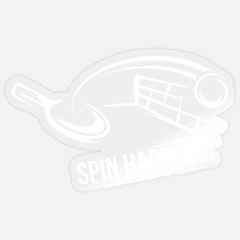 Spin Happens – Table Tennis Design - Sticker taille S (10 x 10 cm) - brillant transparent