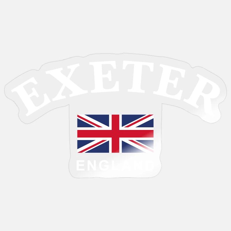 Exeter, Angleterre - Sticker taille S (10 x 10 cm) - brillant transparent