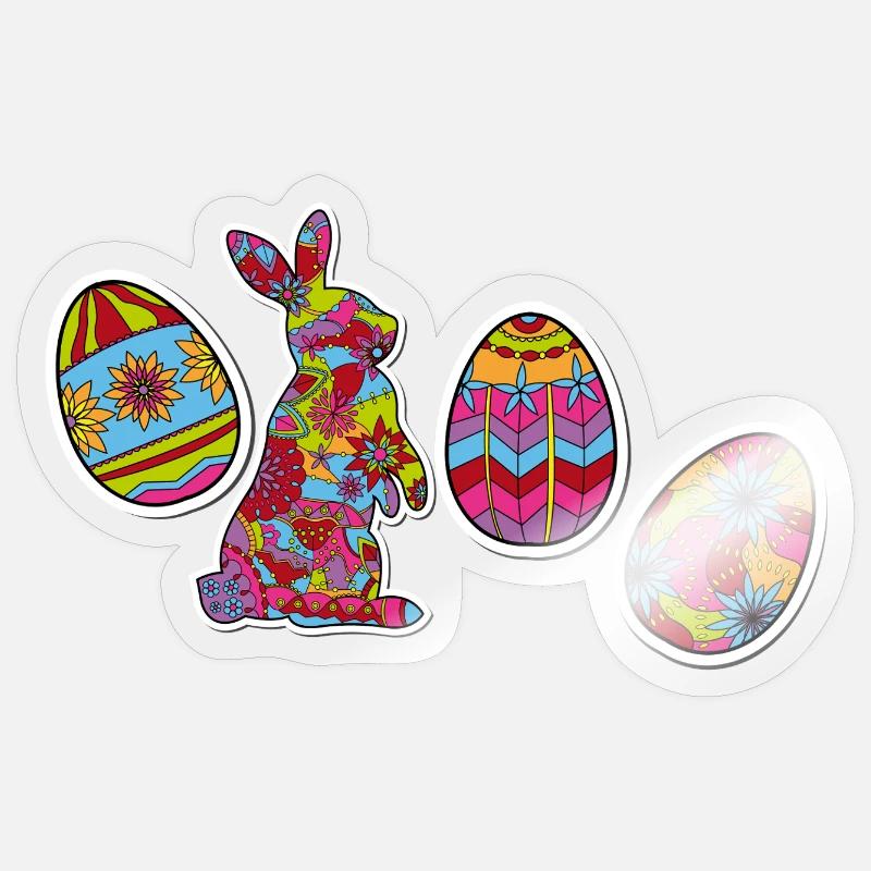 Joyeuses Pâques - Sticker taille S (10 x 10 cm) - brillant transparent