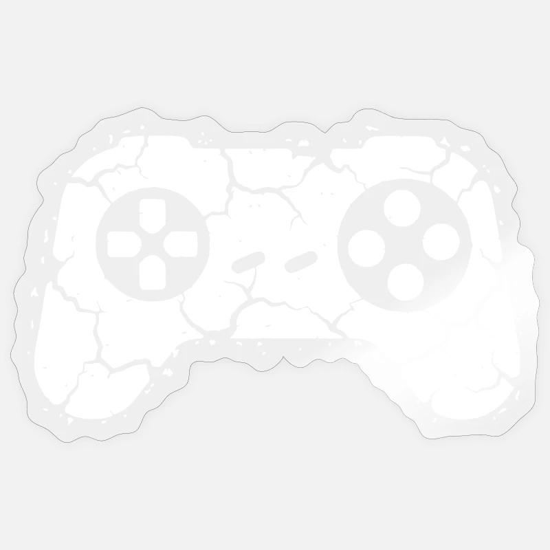 Controller Cracks Rage Quit - Sticker size S (10 x 10 cm) - transparent glossy