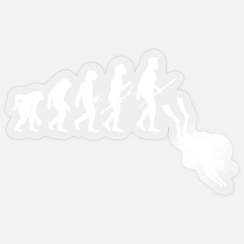 Diver Evolution - Diving - Sticker size S (10 x 10 cm) - transparent glossy