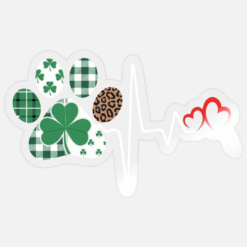 Shamrock rhythm heartbeat Sticker size S (10 x 10 cm)