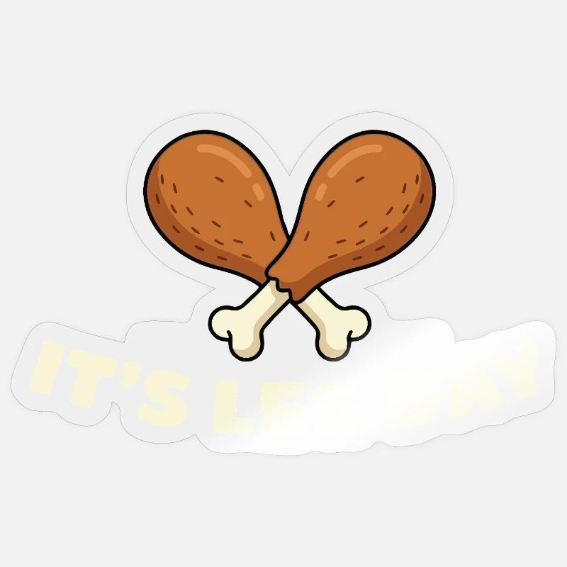 Leg Day Drumsticks Duo - Sticker taille S (10 x 10 cm) - brillant transparent
