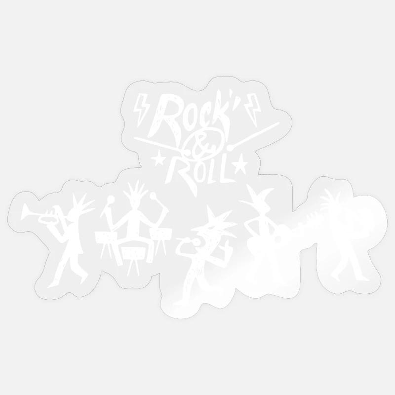 Groupe de Rock 'N' Roll - Sticker taille S (10 x 10 cm) - brillant transparent