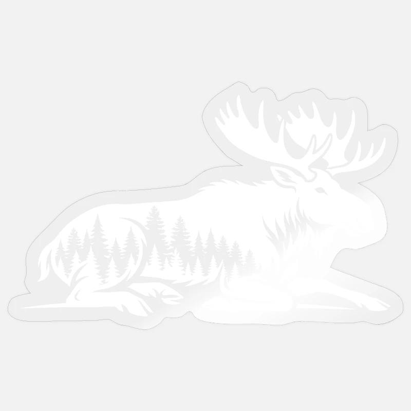 Elk - Sticker size S (10 x 10 cm) - transparent glossy