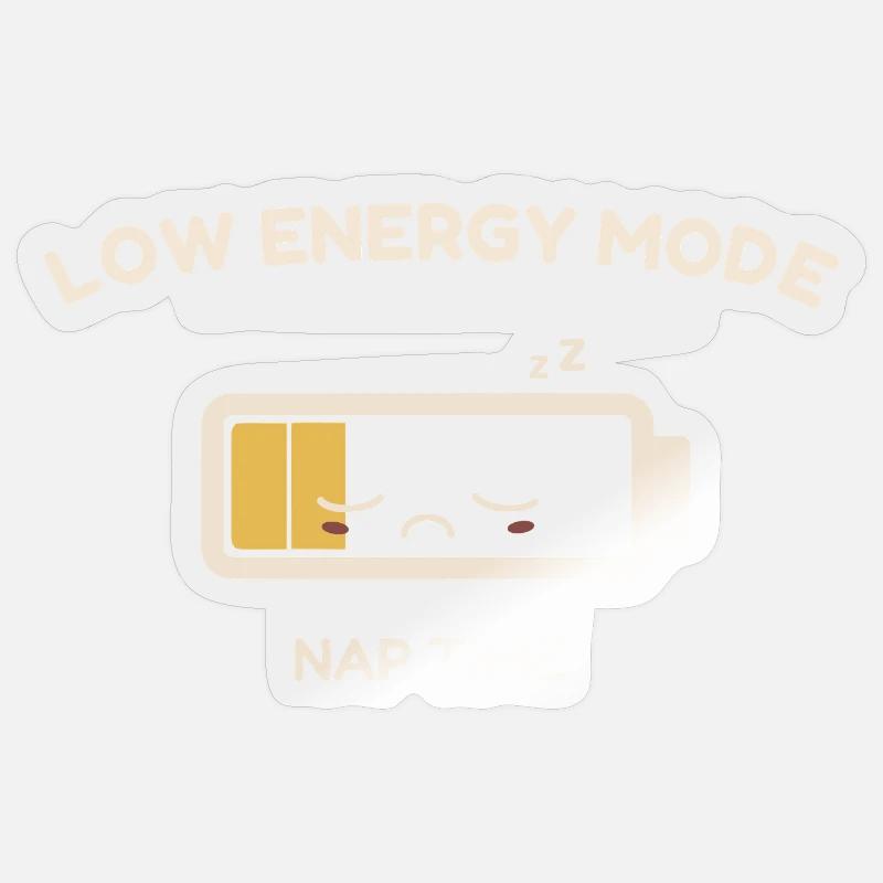 Energiearmer Modus – Pflichtschläfchen - Sticker Größe S (10 x 10 cm) - Transparent glänzend