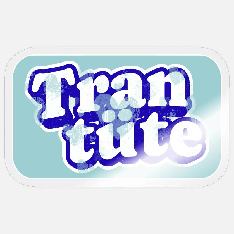 Real tranbage in service - Sticker size S (10 x 10 cm) - transparent glossy