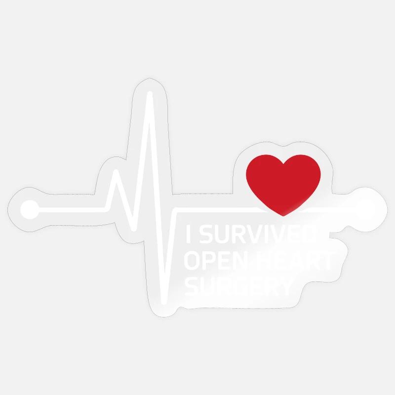 I Survived Open Heart Surgery - Sticker size S (10 x 10 cm) - transparent glossy