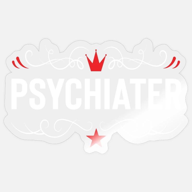 Psychiater Beruf - Sticker Größe S (10 x 10 cm) - Transparent glänzend