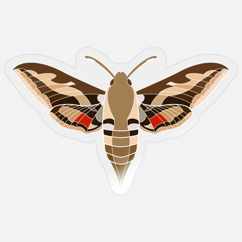 Bedstraw hawkmoth - Sticker size S (10 x 10 cm) - transparent glossy