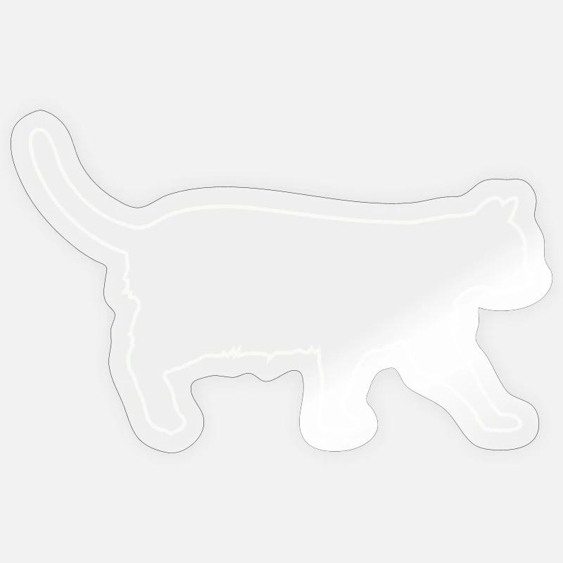 Cat - Sticker taille S (10 x 10 cm) - brillant transparent
