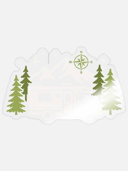 Camper Camping Wohnmobil Campen - Sticker Größe S (10 x 10 cm) - Transparent glänzend
