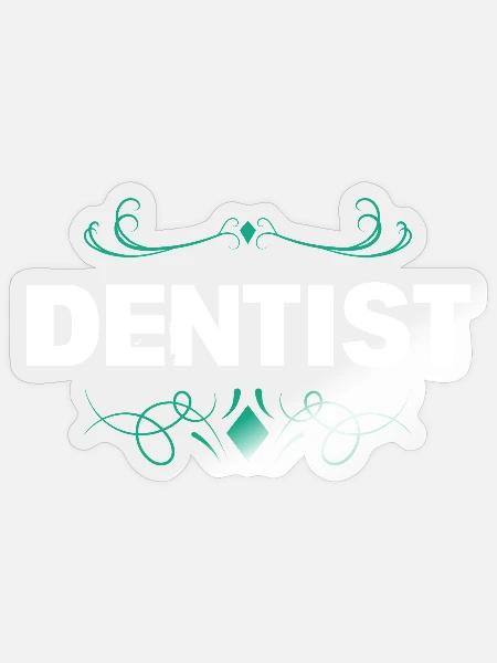Zahnarzt Icon Ornament - Sticker Größe S (10 x 10 cm) - Transparent glänzend