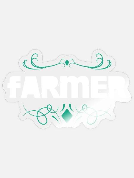 Bauer Schrift Ornament - Sticker Größe S (10 x 10 cm) - Transparent glänzend