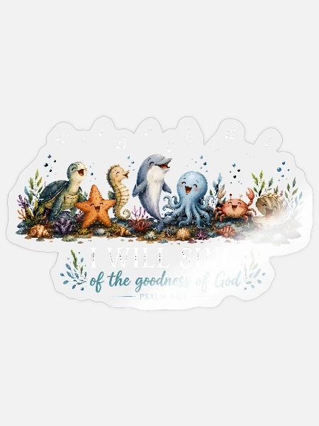 I Will Sing Psalm 89 - Sticker Größe S (10 x 10 cm) - Transparent glänzend