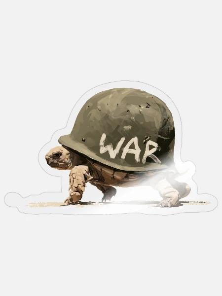 War Schildkräte - Sticker Größe S (10 x 10 cm) - Transparent glänzend