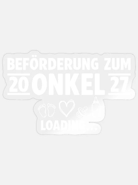 Beförderung zum Onkel 2027 loading - Sticker Größe S (10 x 10 cm) - Transparent glänzend