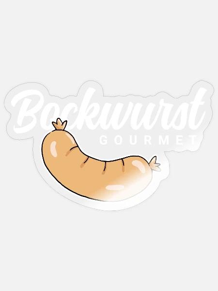 Bockwurst Gourmet - Sticker Größe S (10 x 10 cm) - Transparent glänzend