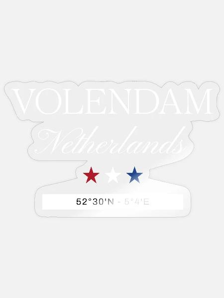 Volendam Niederlande Souvenir Reise minimalistisch - Sticker Größe S (10 x 10 cm) - Transparent glänzend