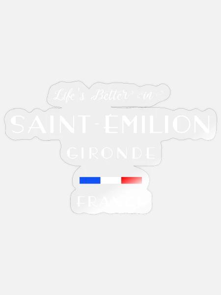 Saint Emilion, Gironde, Frankreich - Sticker Größe S (10 x 10 cm) - Transparent glänzend