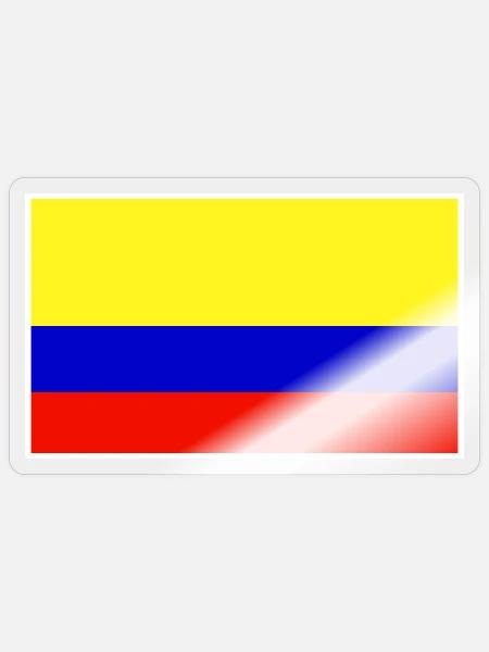 Colombia Flag Classic Frame - Sticker Größe S (10 x 10 cm) - Transparent glänzend