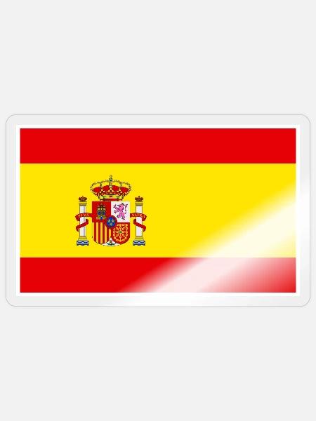 Spain Flag - Sticker Größe S (10 x 10 cm) - Transparent glänzend