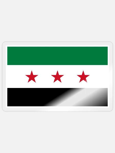 Syrien Flagge | Geschenk Syrische Wurzeln - Sticker Größe S (10 x 10 cm) - Transparent glänzend