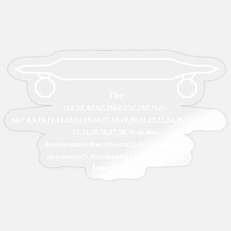 Longboard - longboard (white) Sticker size S (10 x 10 cm)