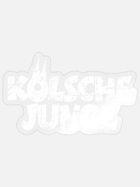Kölsche Junge (Vintage/Weiß) Jungs aus Köln - Sticker Größe S (10 x 10 cm) - Transparent glänzend