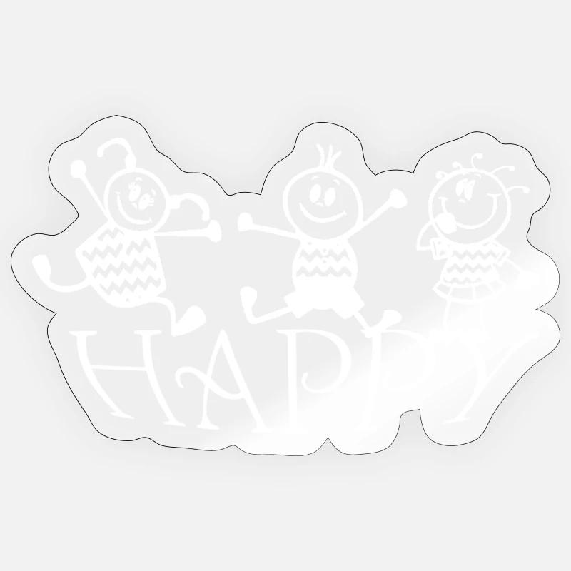 Glücklich, glücklich, Geschenk, Original, Kinder, cool, - Sticker Größe S (10 x 10 cm) - Transparent glänzend