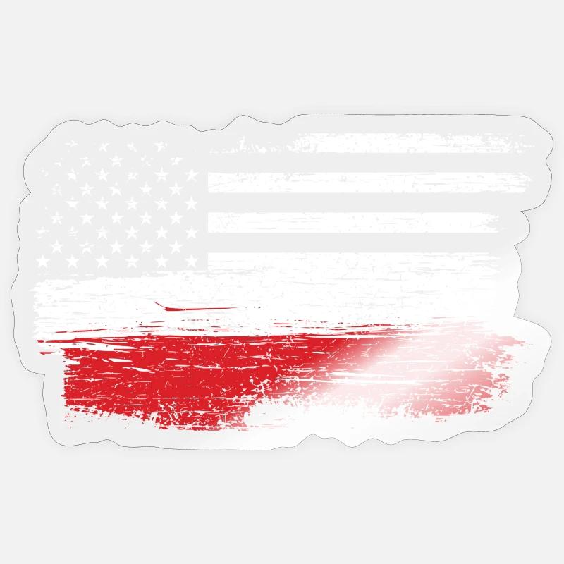 Brushed U.S. Flag Art - Sticker size S (10 x 10 cm) - transparent glossy