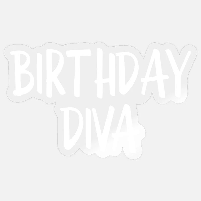 Geburtstag Diva Sticker Größe S (10 x 10 cm)