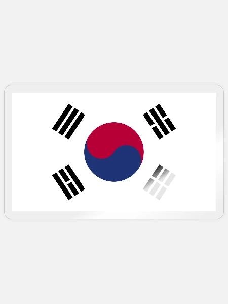 Korea Sud Flagge - Sticker Größe S (10 x 10 cm) - Transparent glänzend