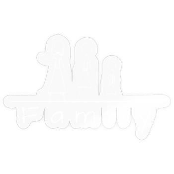 Stick figure family - Sticker size S (10 x 10 cm) - transparent glossy - Front