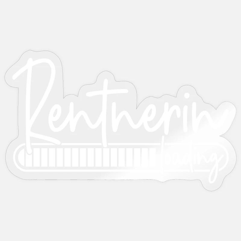 Rentnerin Loading - Sticker Größe S (10 x 10 cm) - Transparent glänzend