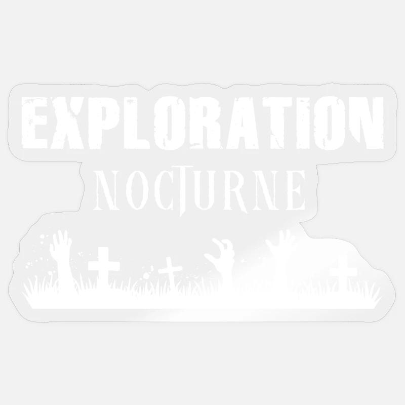 Exploration Nocturne - Blanc Sticker taille S (10 x 10 cm)