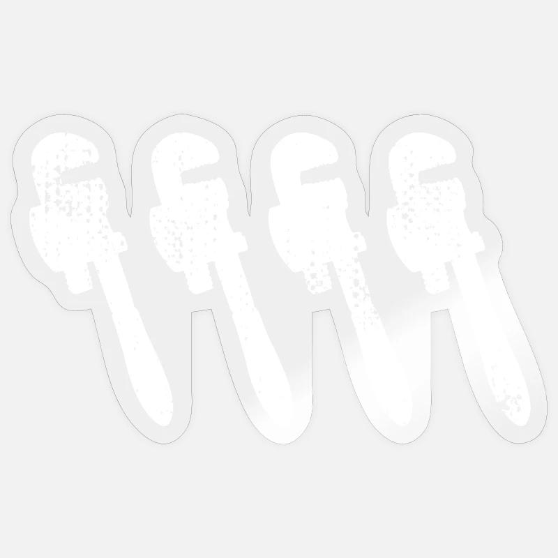 Croquis de clé à pipe - Sticker taille S (10 x 10 cm) - brillant transparent
